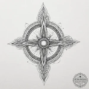 Tattoo sketch cosmic realm, ink illustration... - эскиз тату (№1757121515_0, 06.09.2025 01:18) — tattoo-photo.ru
