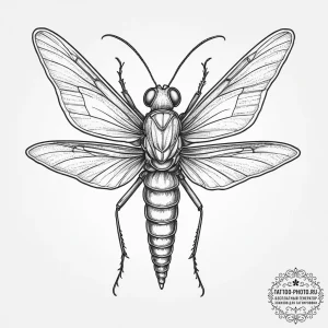 Tattoo sketch grasshopper, concept art for ta... - эскиз тату (№1757122122_0, 06.09.2025 01:28) — tattoo-photo.ru