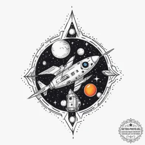 Tattoo sketch space station, tattoo sketch de... - эскиз тату (№1757126729_0, 06.09.2025 02:45) — tattoo-photo.ru