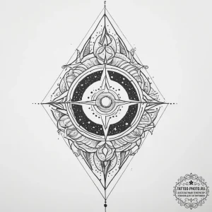 Tattoo sketch cosmic essence, artistic tattoo... - эскиз тату (№1757126933_0, 06.09.2025 02:48) — tattoo-photo.ru