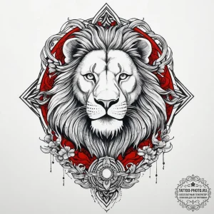 Tattoo sketch samson and lion, concept art fo... - эскиз тату (№1757130457_0, 06.09.2025 03:47) — tattoo-photo.ru