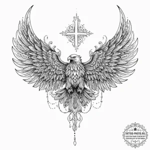 Tattoo sketch spirit animal eagle wings, tatt... - эскиз тату (№1757131047_0, 06.09.2025 03:57) — tattoo-photo.ru