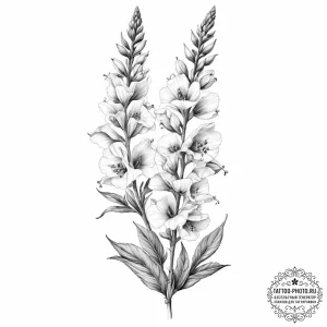Tattoo sketch foxglove - эскиз тату (№1757133012_0, 06.09.2025 04:30) — tattoo-photo.ru