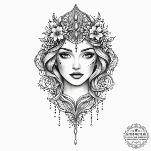 Tattoo sketch makeup brush, ink illustration... - эскиз тату (№1757133405_0, 06.09.2025 04:36) — tattoo-photo.ru