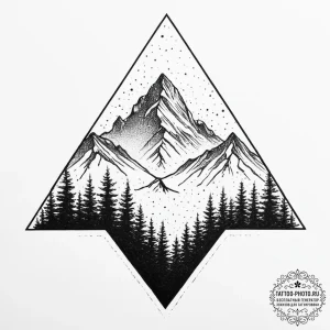 Tattoo sketch mountain, ink illustration for... - эскиз тату (№1757133995_0, 06.09.2025 04:46) — tattoo-photo.ru