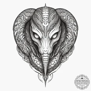 Tattoo sketch cobra hood, concept art for tat... - эскиз тату (№1757134192_0, 06.09.2025 04:49) — tattoo-photo.ru