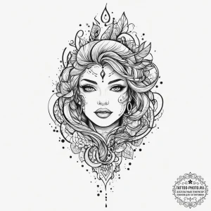 Tattoo sketch siren tattoo, tattoo flash shee... - эскиз тату (№1757135173_0, 06.09.2025 05:06) — tattoo-photo.ru