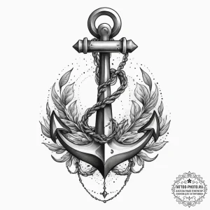 Tattoo sketch узор в виде якоря, artistic tat... - эскиз тату (№1757135370_0, 06.09.2025 05:09) — tattoo-photo.ru