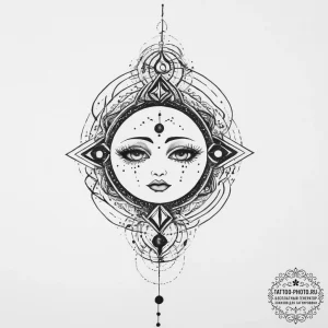 Tattoo sketch cosmic entity, tattoo sketch de... - эскиз тату (№1757136545_0, 06.09.2025 05:29) — tattoo-photo.ru