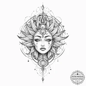 Tattoo sketch cosmic entity - эскиз тату (№1757137916_0, 06.09.2025 05:51) — tattoo-photo.ru