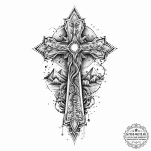 Tattoo sketch spiritual lake, ink illustratio... - эскиз тату (№1757138504_0, 06.09.2025 06:01) — tattoo-photo.ru