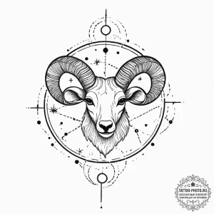 Tattoo sketch aries constellation, concept ar... - эскиз тату (№1757139093_0, 06.09.2025 06:11) — tattoo-photo.ru