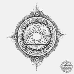 Tattoo sketch wiccan altar, concept art for t... - эскиз тату (№1757142238_0, 06.09.2025 07:03) — tattoo-photo.ru