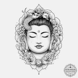 Tattoo sketch sleeping buddha, tattoo flash s... - эскиз тату (№1757144591_0, 06.09.2025 07:43) — tattoo-photo.ru