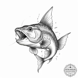 Tattoo sketch catfish - эскиз тату (№1757148525_0, 06.09.2025 08:48) — tattoo-photo.ru