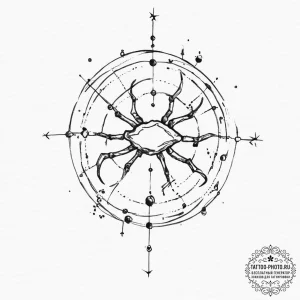 Tattoo sketch cancer constellation - эскиз тату (№1757149112_0, 06.09.2025 08:58) — tattoo-photo.ru