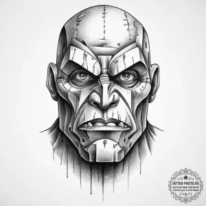 Tattoo sketch golem, ink illustration for tat... - эскиз тату (№1757150486_0, 06.09.2025 09:21) — tattoo-photo.ru