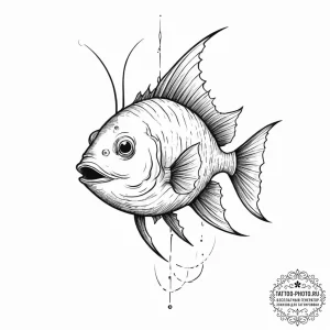Tattoo sketch anglerfish, tattoo drawing outl... - эскиз тату (№1757153619_0, 06.09.2025 10:13) — tattoo-photo.ru