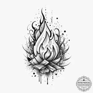 Tattoo sketch fire, tattoo drawing outline, t... - эскиз тату (№1757154596_0, 06.09.2025 10:29) — tattoo-photo.ru