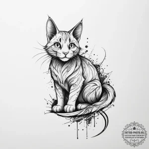 Tattoo sketch tabaxi tail, concept art for ta... - эскиз тату (№1757156747_0, 06.09.2025 11:05) — tattoo-photo.ru