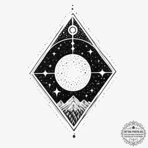 Tattoo sketch cosmic myth, concept art for ta... - эскиз тату (№1757157531_0, 06.09.2025 11:18) — tattoo-photo.ru