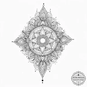 Tattoo sketch cosmic mystery, artistic tattoo... - эскиз тату (№1757158704_0, 06.09.2025 11:38) — tattoo-photo.ru