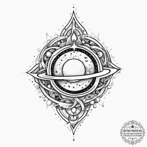 Tattoo sketch blessed universe, concept art f... - эскиз тату (№1757159292_0, 06.09.2025 11:48) — tattoo-photo.ru