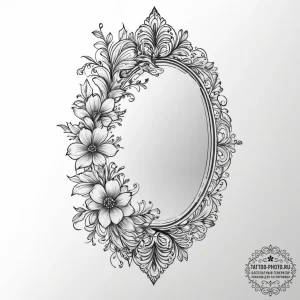 Tattoo sketch mirror with a reflection, tatto... - эскиз тату (№1757159487_0, 06.09.2025 11:51) — tattoo-photo.ru