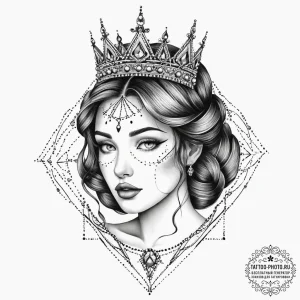Tattoo sketch princess tattoo, ink illustrati... - эскиз тату (№1757164912_0, 06.09.2025 13:21) — tattoo-photo.ru