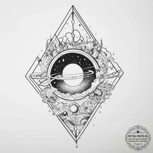 Tattoo sketch cosmic kingdom, tattoo line art... - эскиз тату (№1757165888_0, 06.09.2025 13:38) — tattoo-photo.ru