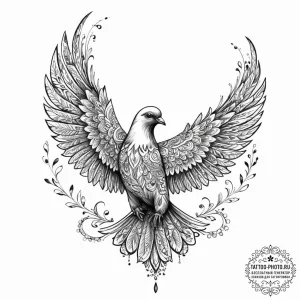 Tattoo sketch pigeon, artistic tattoo sketch,... - эскиз тату (№1757166084_0, 06.09.2025 13:41) — tattoo-photo.ru