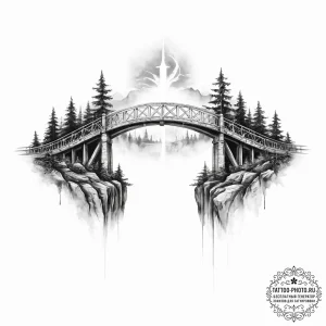 Tattoo sketch spiritual bridge - эскиз тату (№1757167066_0, 06.09.2025 13:57) — tattoo-photo.ru