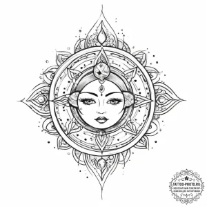 Tattoo sketch cosmic entity - эскиз тату (№1757168071_0, 06.09.2025 14:14) — tattoo-photo.ru