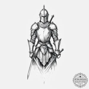 Tattoo sketch knight, concept art for tattoo,... - эскиз тату (№1757171432_0, 06.09.2025 15:10) — tattoo-photo.ru
