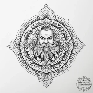 Tattoo sketch dwarf drinking beer, ink illust... - эскиз тату (№1757172046_0, 06.09.2025 15:20) — tattoo-photo.ru