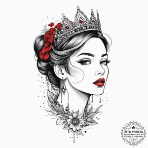 Tattoo sketch princess, tattoo line art, clea... - эскиз тату (№1757173025_0, 06.09.2025 15:37) — tattoo-photo.ru