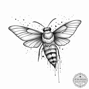 Tattoo sketch hummingbird moth, tattoo line a... - эскиз тату (№1757175011_0, 06.09.2025 16:10) — tattoo-photo.ru