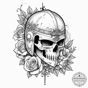 Tattoo sketch knight helmet, artistic tattoo... - эскиз тату (№1757176192_0, 06.09.2025 16:29) — tattoo-photo.ru