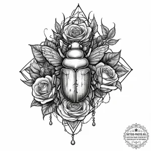 Tattoo sketch checkered beetle, ink illustrat... - эскиз тату (№1757176388_0, 06.09.2025 16:33) — tattoo-photo.ru