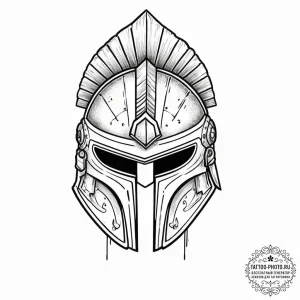 Tattoo sketch spartan helmet, tattoo line art... - эскиз тату (№1757178011_0, 06.09.2025 17:00) — tattoo-photo.ru