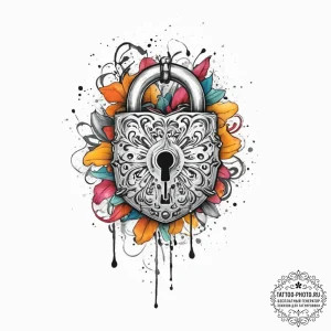 Tattoo hands with a lock, ink illustration fo... - эскиз тату (№1757178994_0, 06.09.2025 17:16) — tattoo-photo.ru