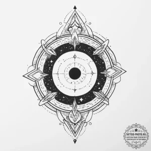 Tattoo sketch cosmic universe, tattoo line ar... - эскиз тату (№1757179773_0, 06.09.2025 17:29) — tattoo-photo.ru