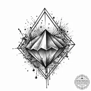 Tattoo sketch diamond, tattoo sketch design,... - эскиз тату (№1757181820_0, 06.09.2025 18:03) — tattoo-photo.ru
