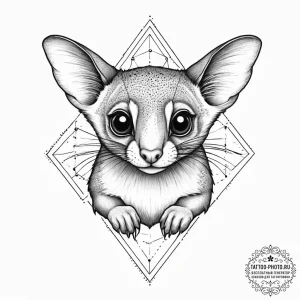 Tattoo sketch sugar glider, tattoo flash shee... - эскиз тату (№1757182418_0, 06.09.2025 18:13) — tattoo-photo.ru