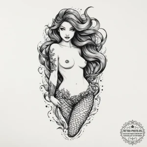 Tattoo sketch mermaid tattoo, artistic tattoo... - эскиз тату (№1757186025_0, 06.09.2025 19:13) — tattoo-photo.ru