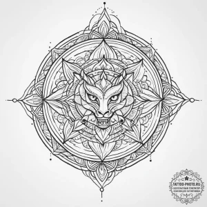 Tattoo sketch геометрический дракон, tattoo s... - эскиз тату (№1757190011_0, 06.09.2025 20:20) — tattoo-photo.ru