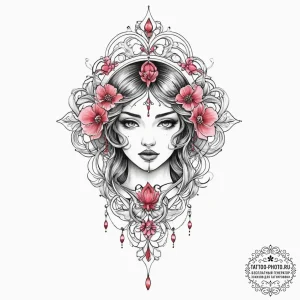 Tattoo sketch pink, tattoo line art, fine lin... - эскиз тату (№1757192418_0, 06.09.2025 21:00) — tattoo-photo.ru