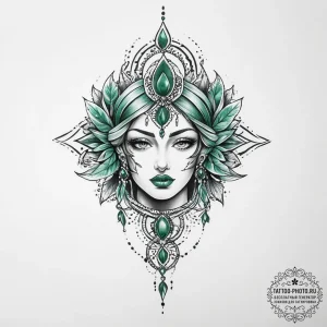 Tattoo sketch green - эскиз тату (№1757193225_0, 06.09.2025 21:13) — tattoo-photo.ru