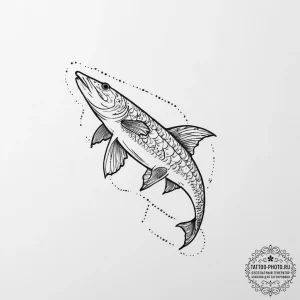 Tattoo sketch sturgeon, tattoo line art, on a... - эскиз тату (№1757194025_0, 06.09.2025 21:27) — tattoo-photo.ru