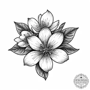 Tattoo sketch grapefruit blossom, tattoo draw... - эскиз тату (№1757194223_0, 06.09.2025 21:30) — tattoo-photo.ru
